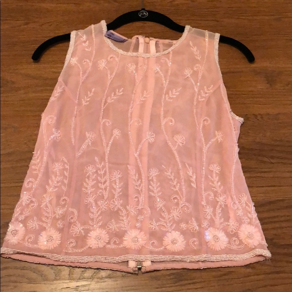 Fun beaded crop top in pink